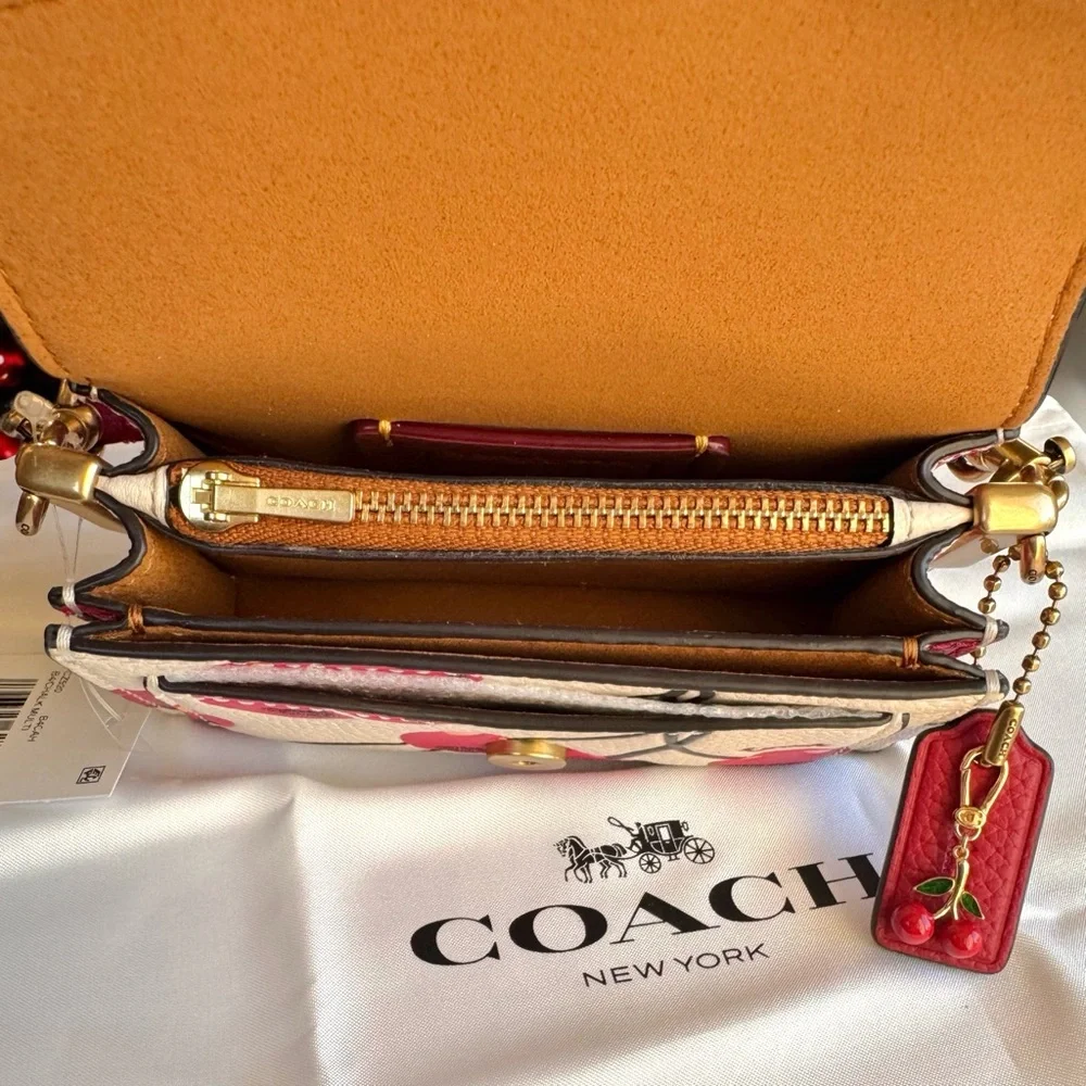 🚫SOLD🚫 Coach Tabby 12 Cherry Print and Coach Cherry Charm Collectible + Gift Box - Picture 13 of 17